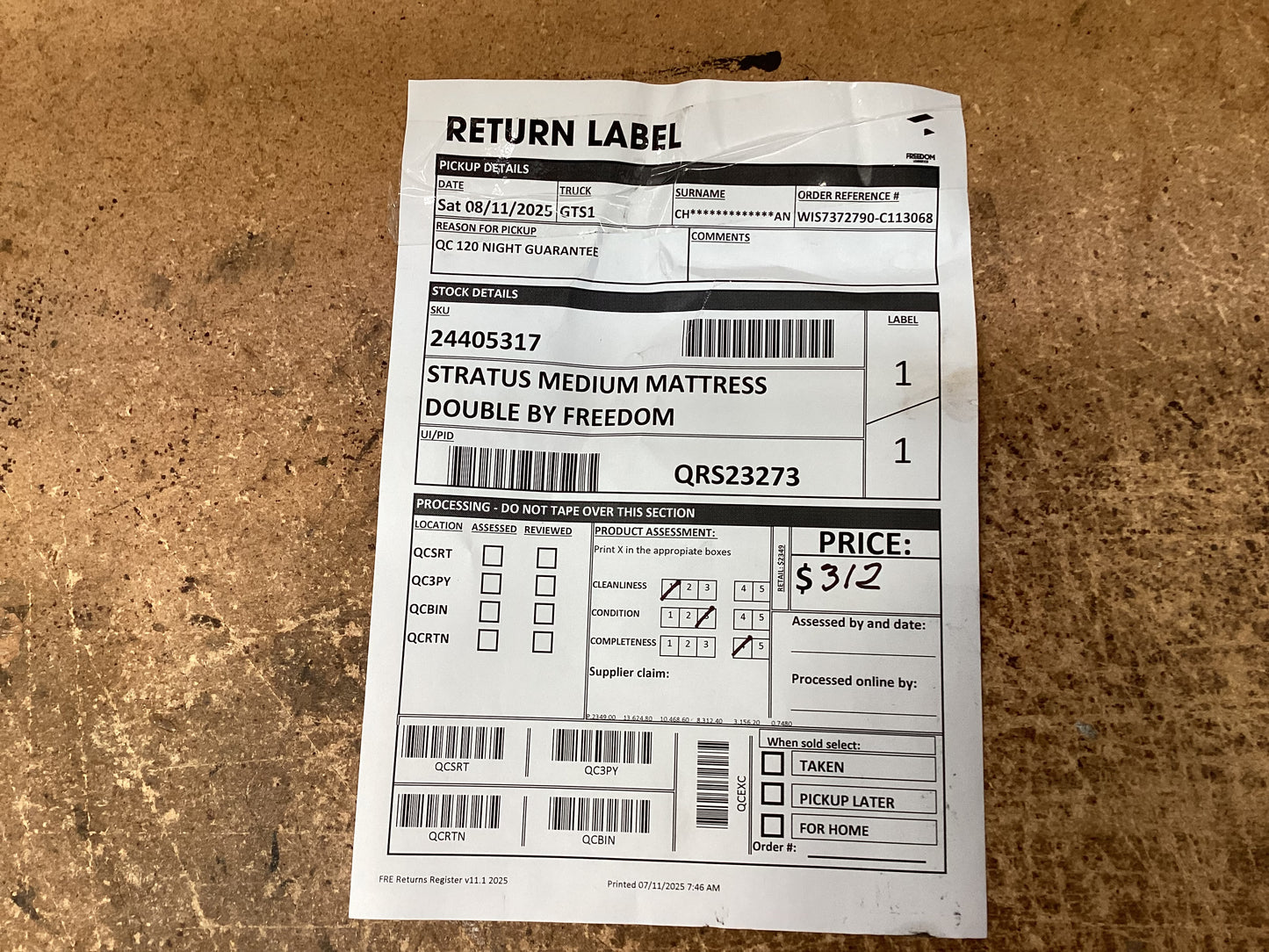 QLD QRS23273 Stratus Medium Mattress Double