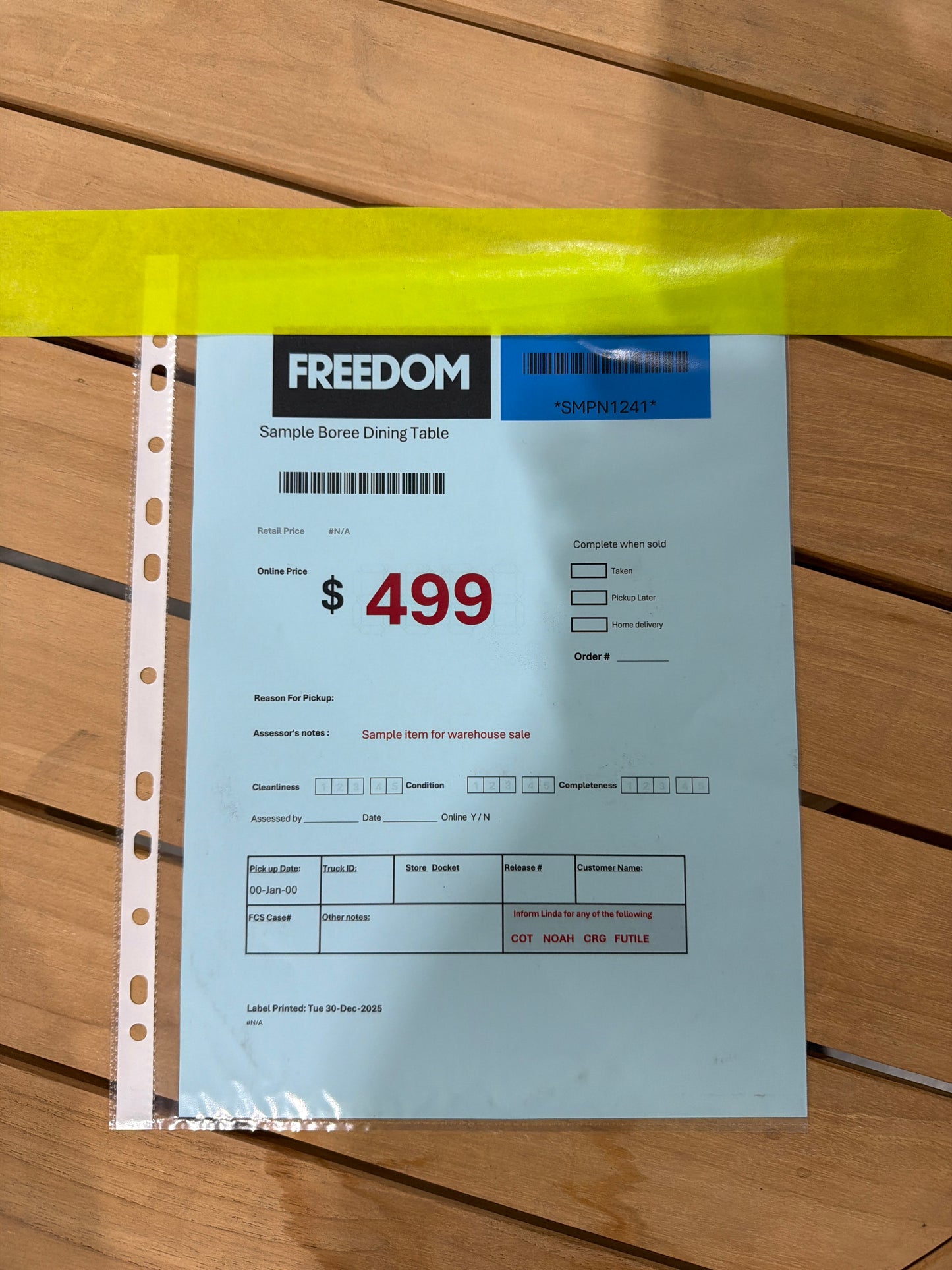 NSW SMPN1241 BOREE DINING TABLE