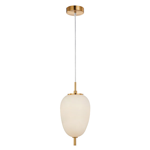 NSW DSV26132 DSV Weipa Oval Pendant Light Opal Matte and Brass
