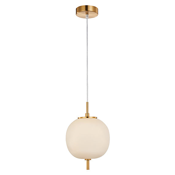 NSW DSV26051 DSV Weipa Round Pendant Light Opal Matte and Brass