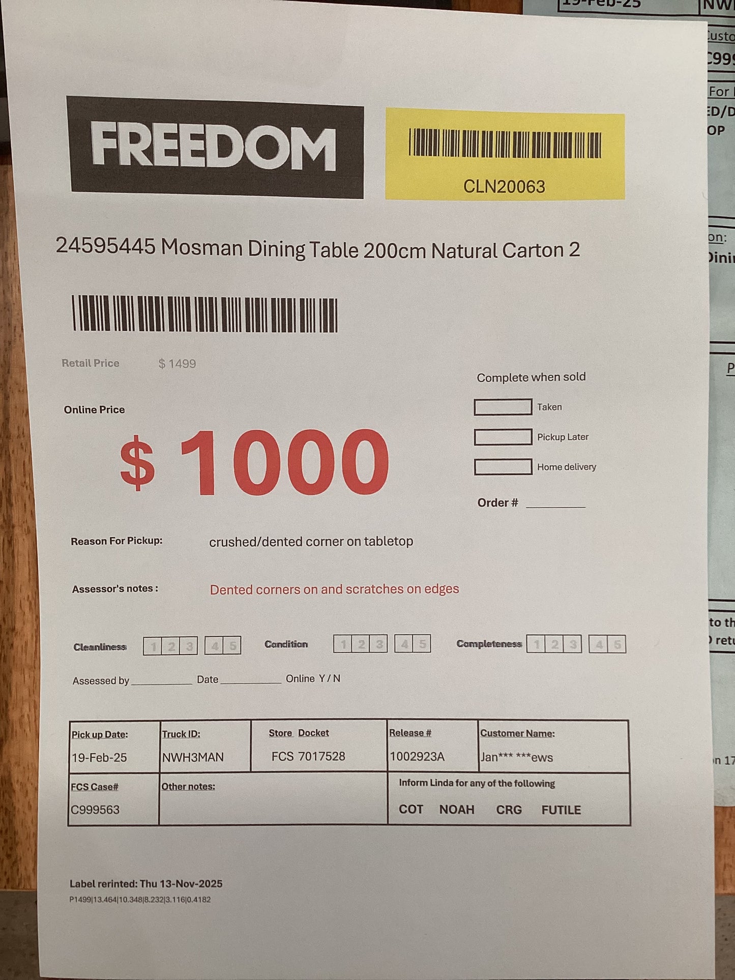 NSW MT24555 Mosman Dining Table 200cm Natural