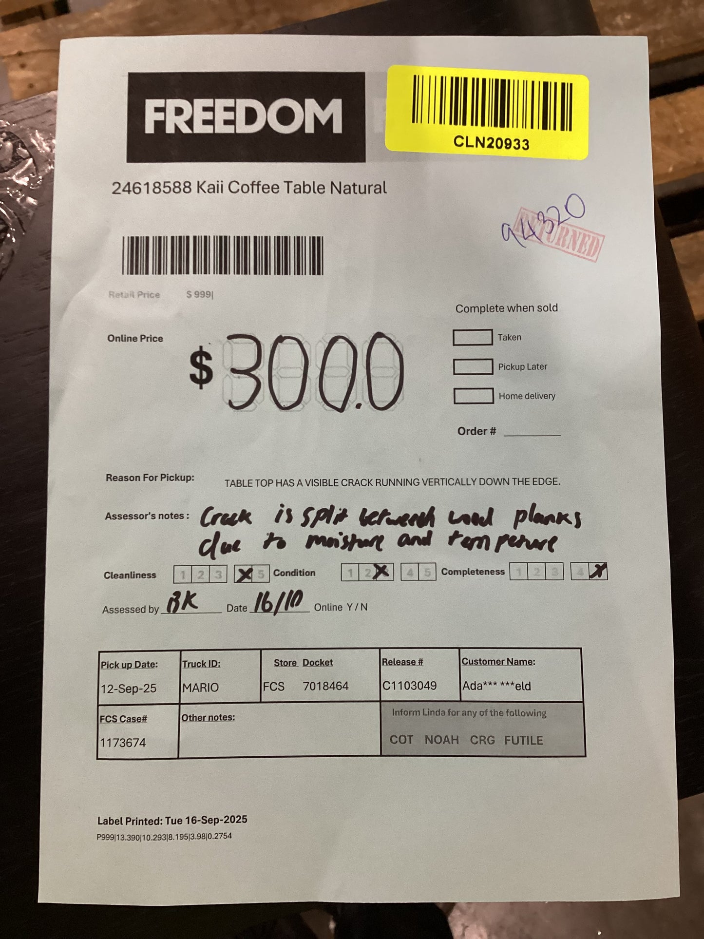 NSW CLN20933 Kaii Coffee Table Natural