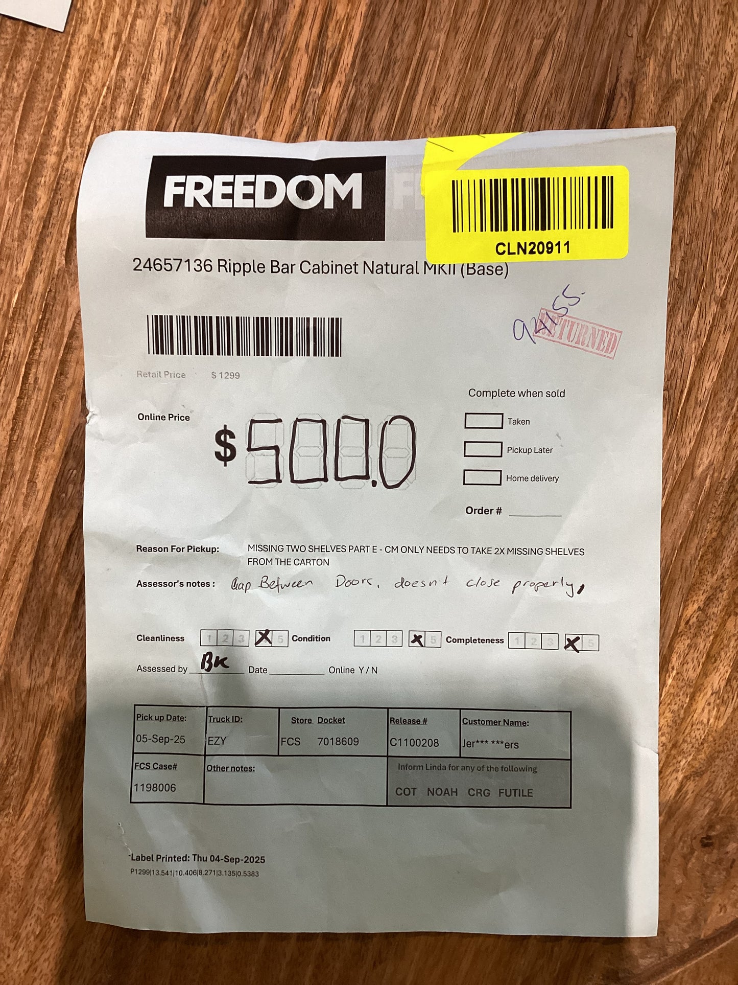 NSW CLN20911 Ripple Bar Cabinet Natural MKII (Base Only)