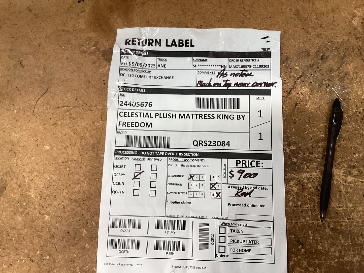 QLD QRS23084 Celestial Plush Mattress King by Freed