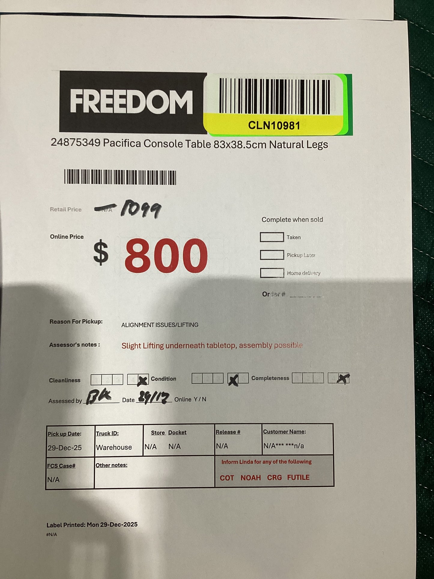 NSW MT24612 Pacifica Console Table