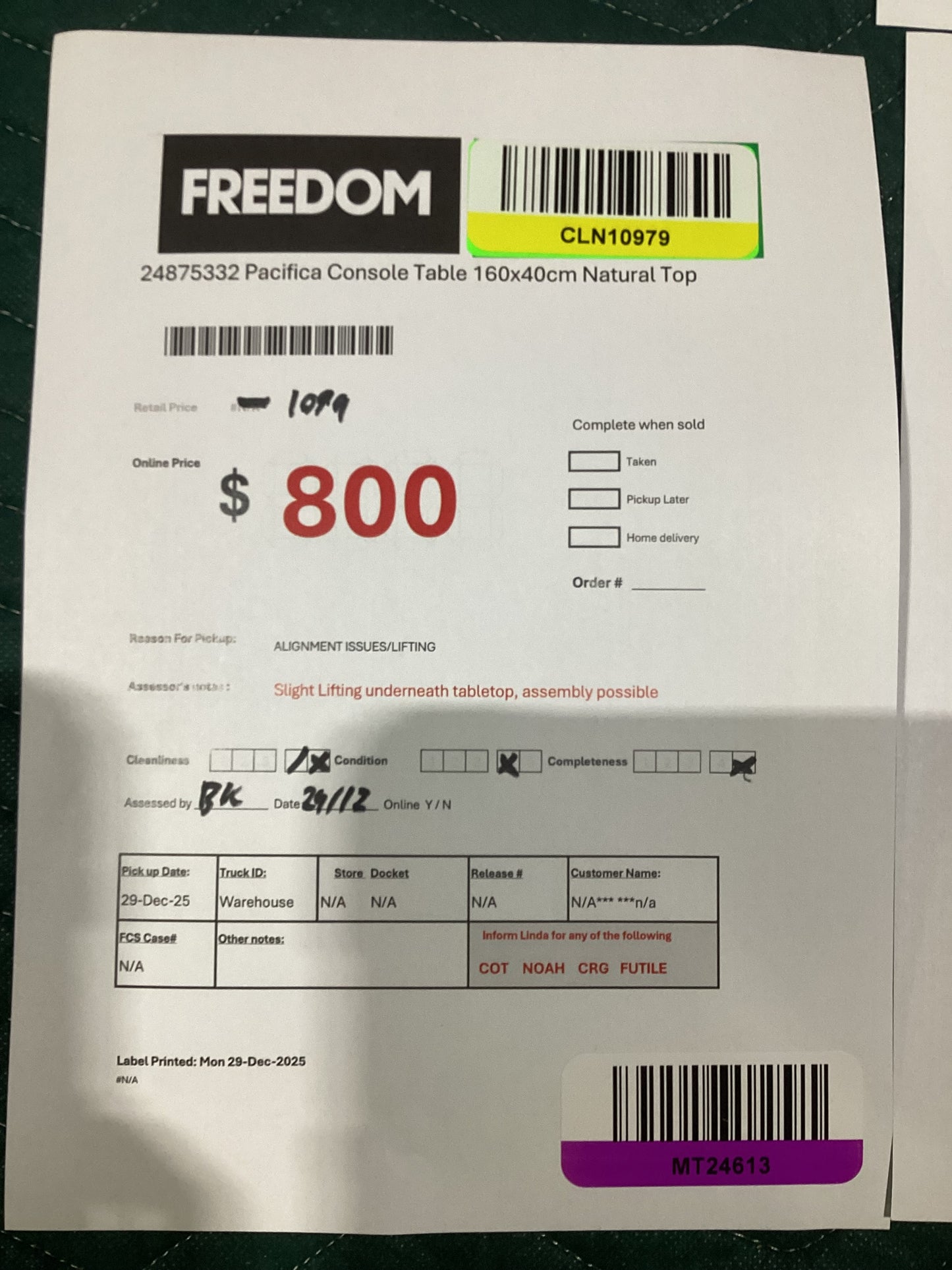 NSW MT24613 Pacifica Console Table