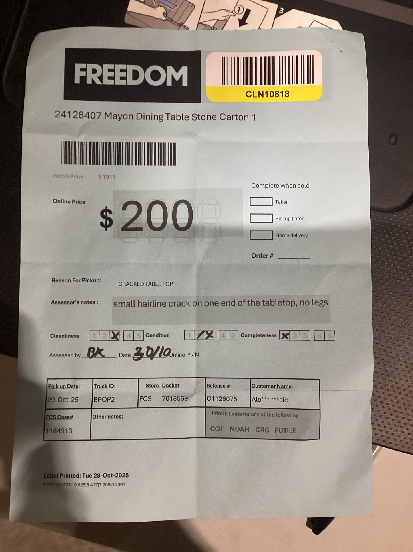 NSW CLN10818 Mayon Dining Table Stone