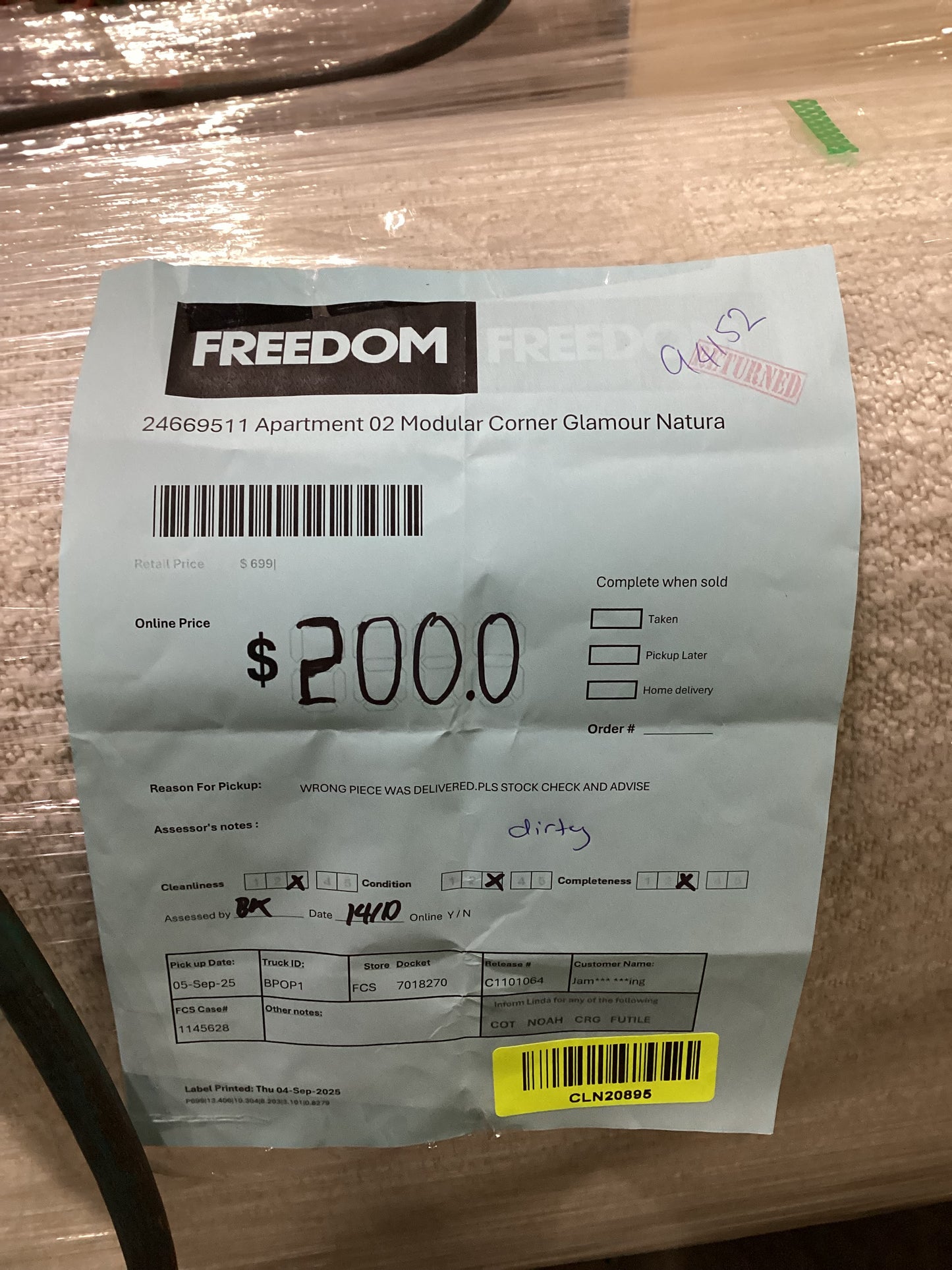 NSW CLN20895 Apartment Modular Corner Lamour Natura