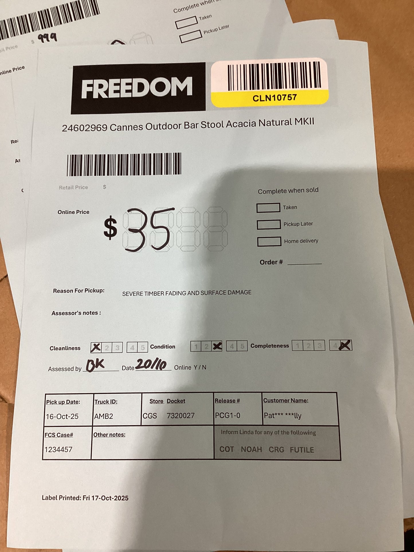 NSW CLN10757 Cannes Outdoor Bar Stool Acacia Natural MKII