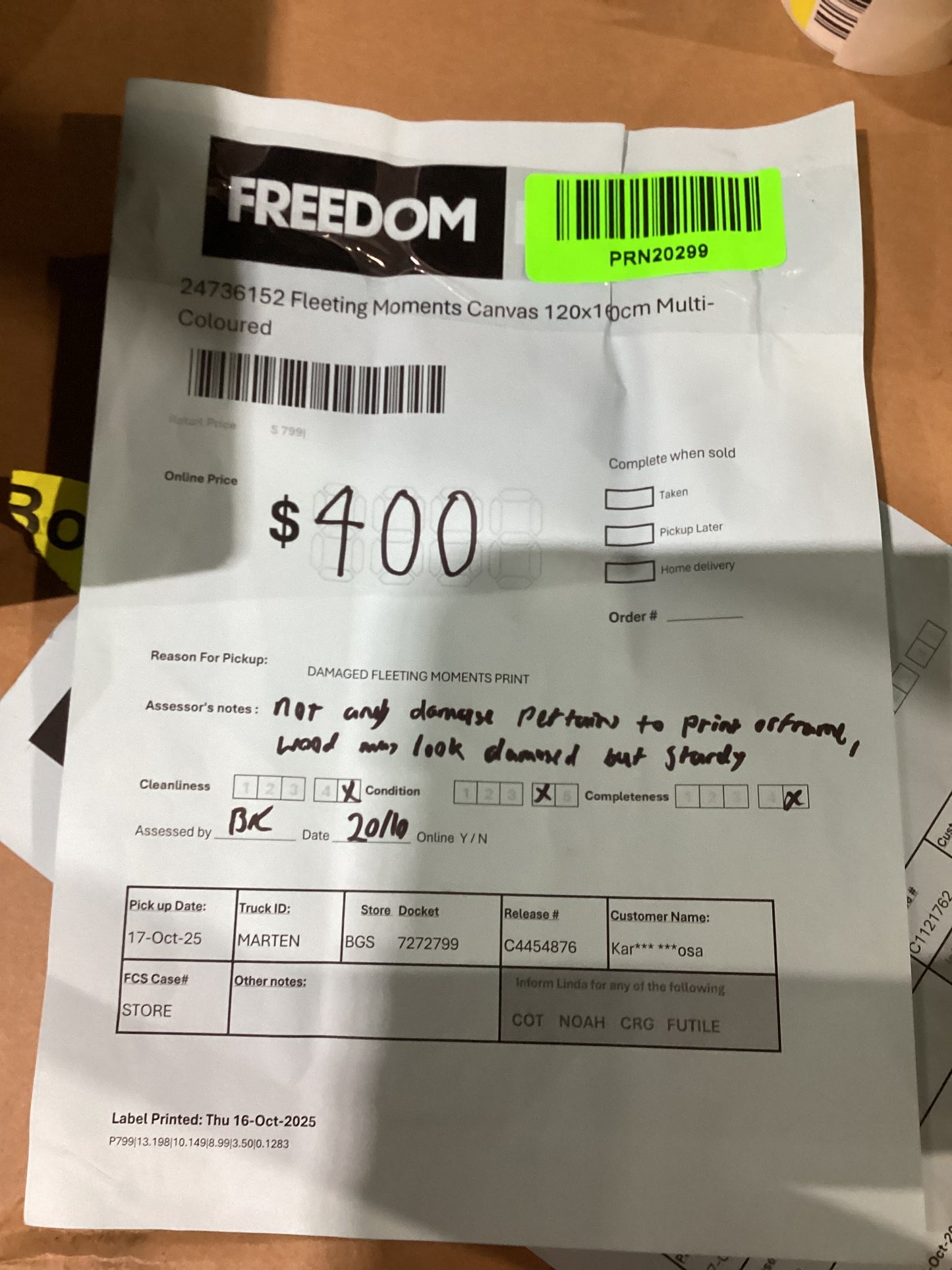 NSW PRN20299 Fleeting Moments Canvas 120x100cm Multi Coloured