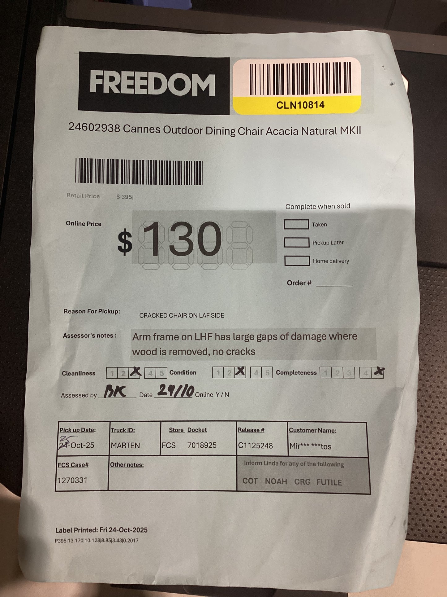 NSW CLN10814 Cannes Outdoor Dining Chair Acacia Natural MKII