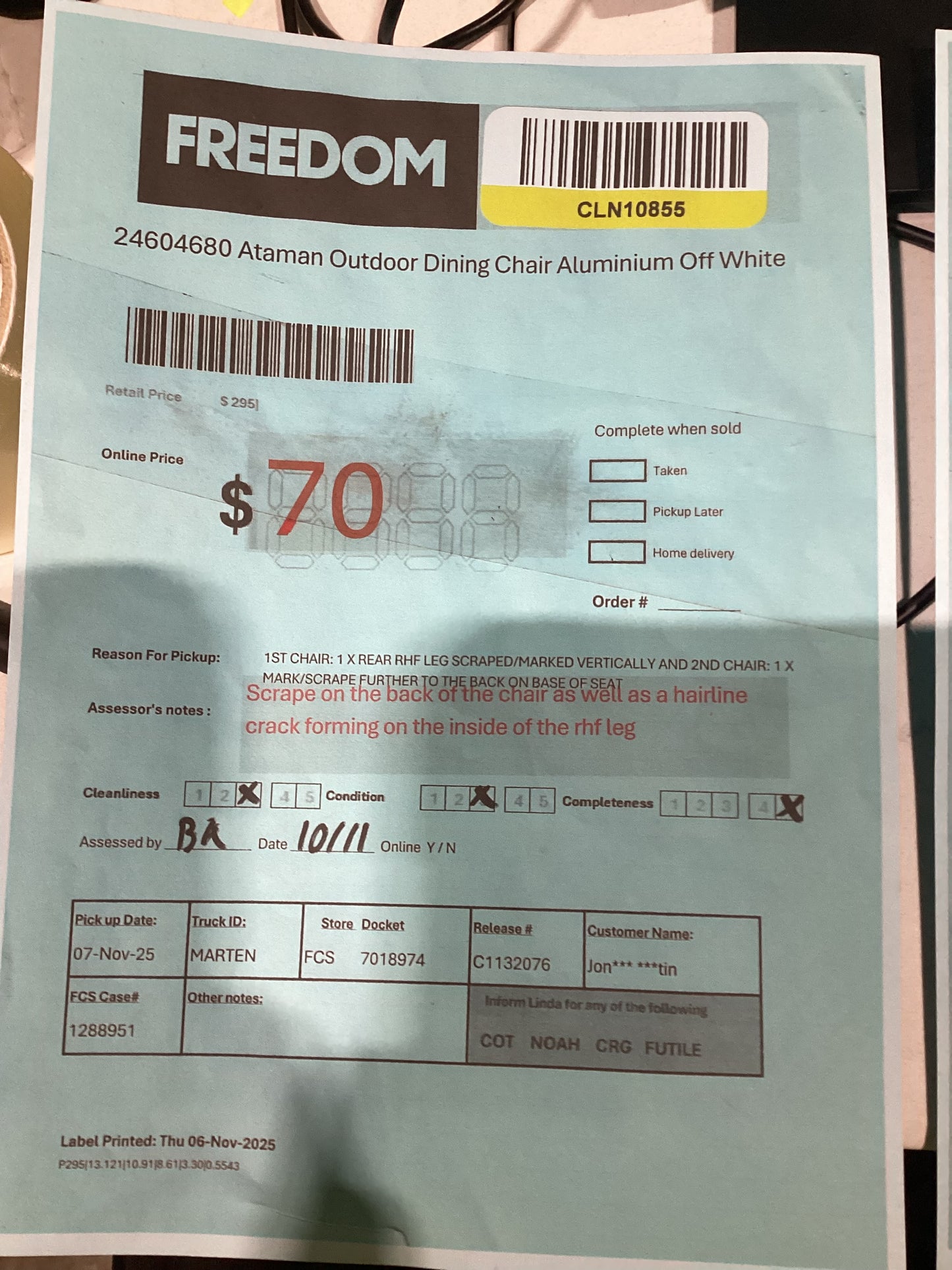 NSW CLN10855 Ataman Outdoor Dining Chair Aluminium Off White