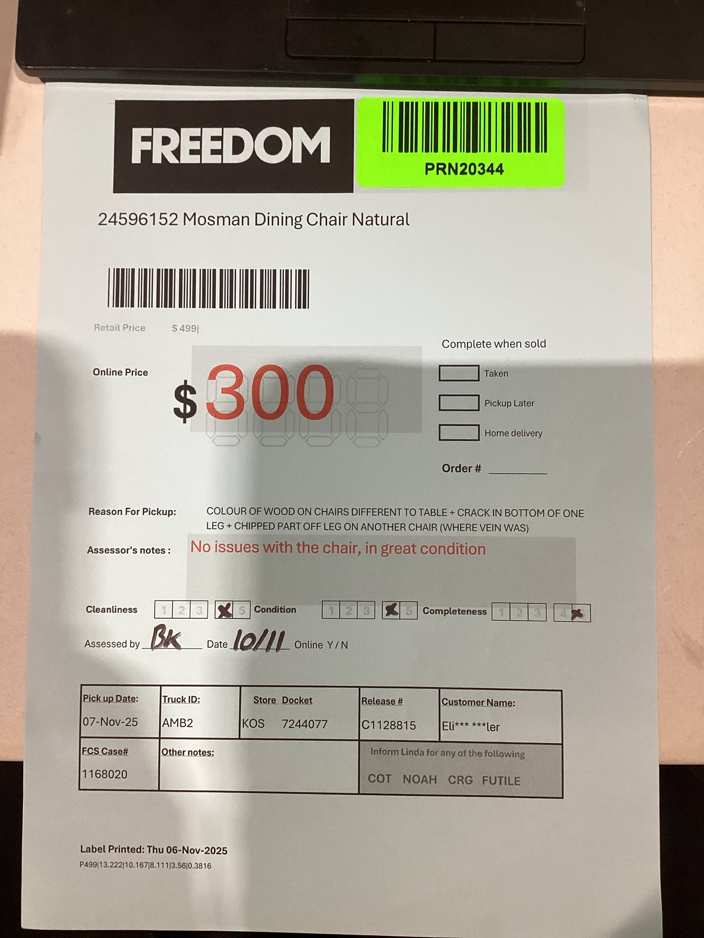 NSW PRN20344 Mosman Dining Chair Natural