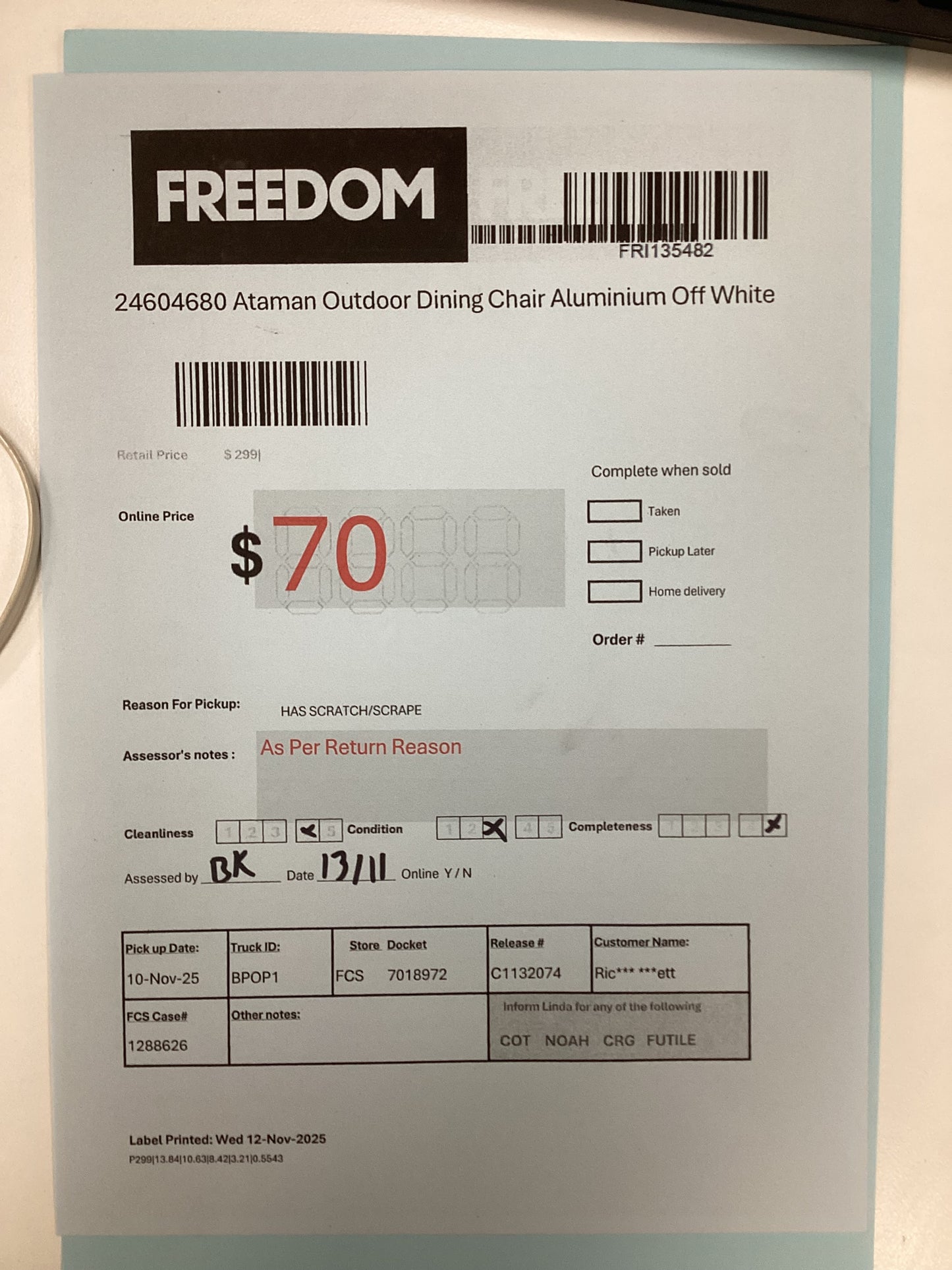 NSW FRI135482 Ataman Dining Chair Aluminium Off White