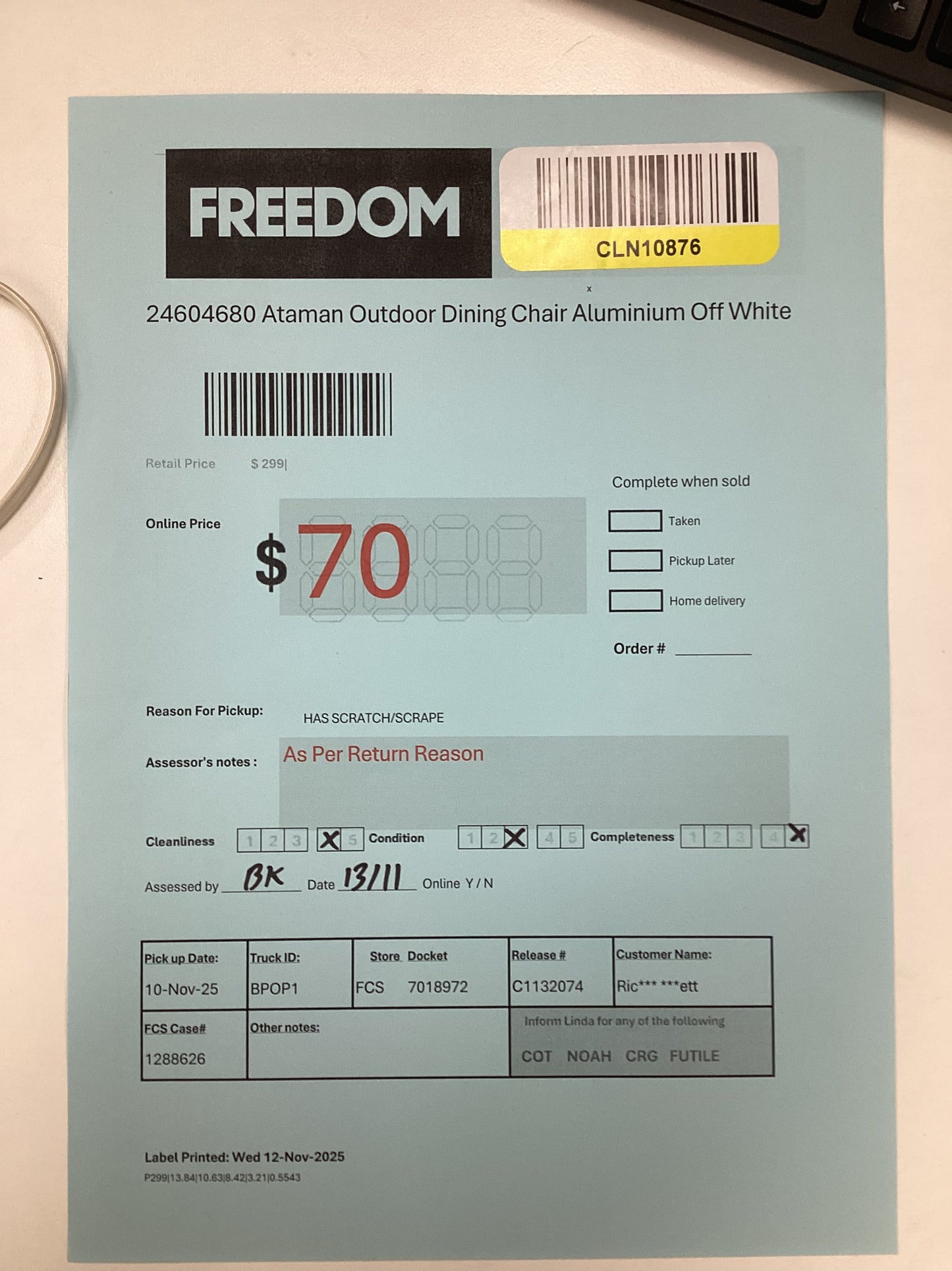 NSW CLN10876 Ataman Dining Chair Aluminium Off White