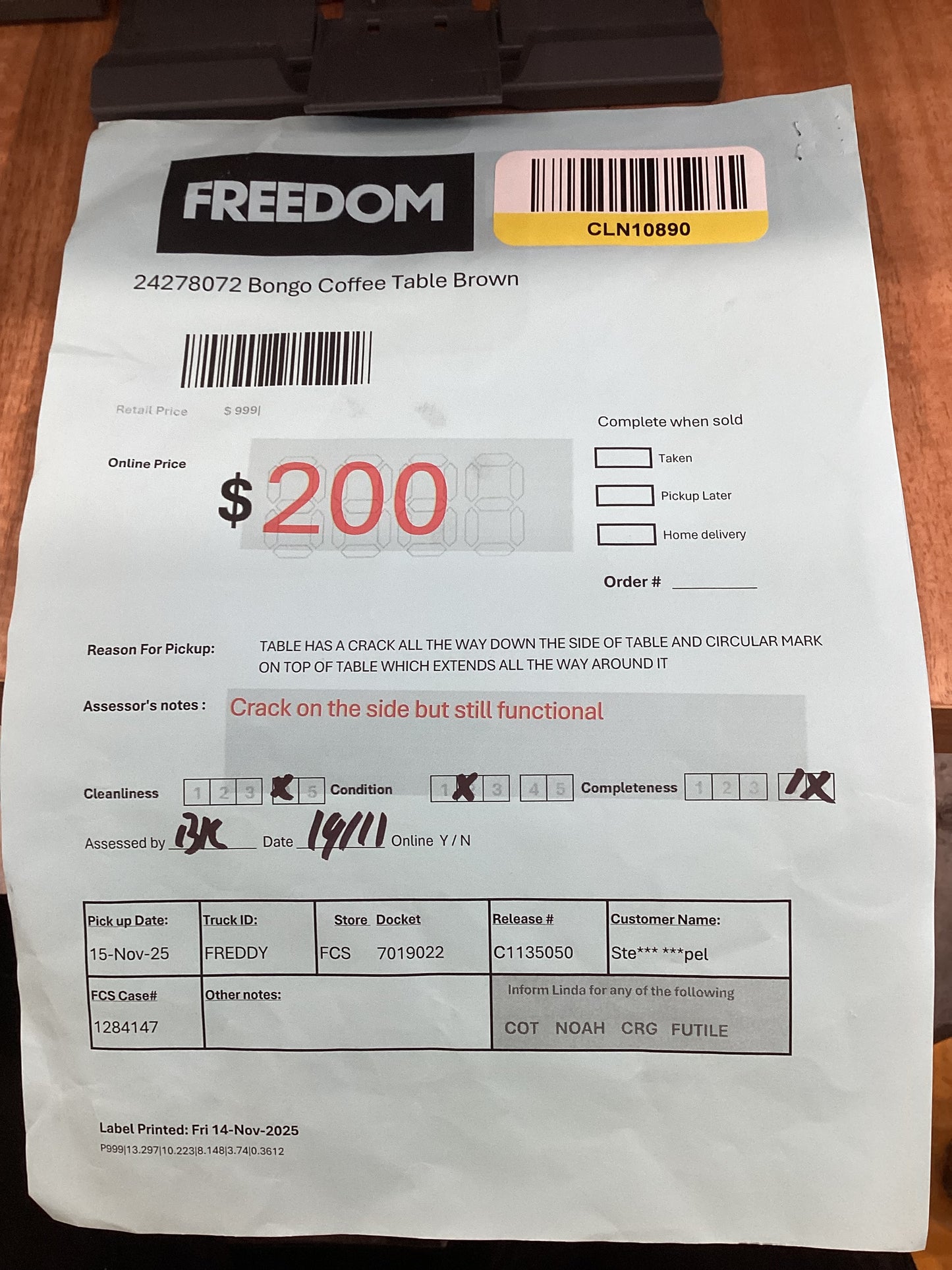 NSW CLN10890 Bongo Coffee Table Brown