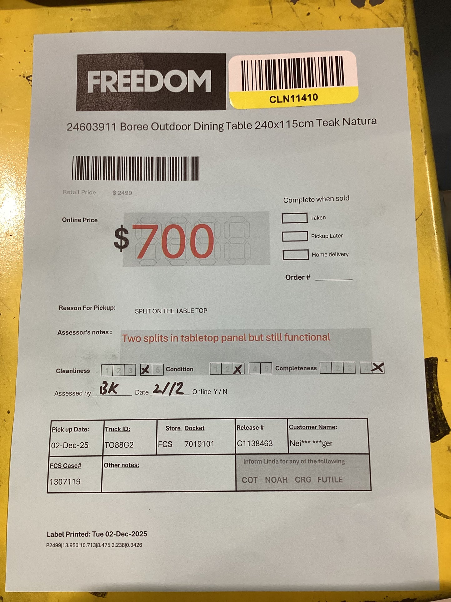 NSW CLN11410 Boree Outdoor Dining Table 240x115cm Teak Natural