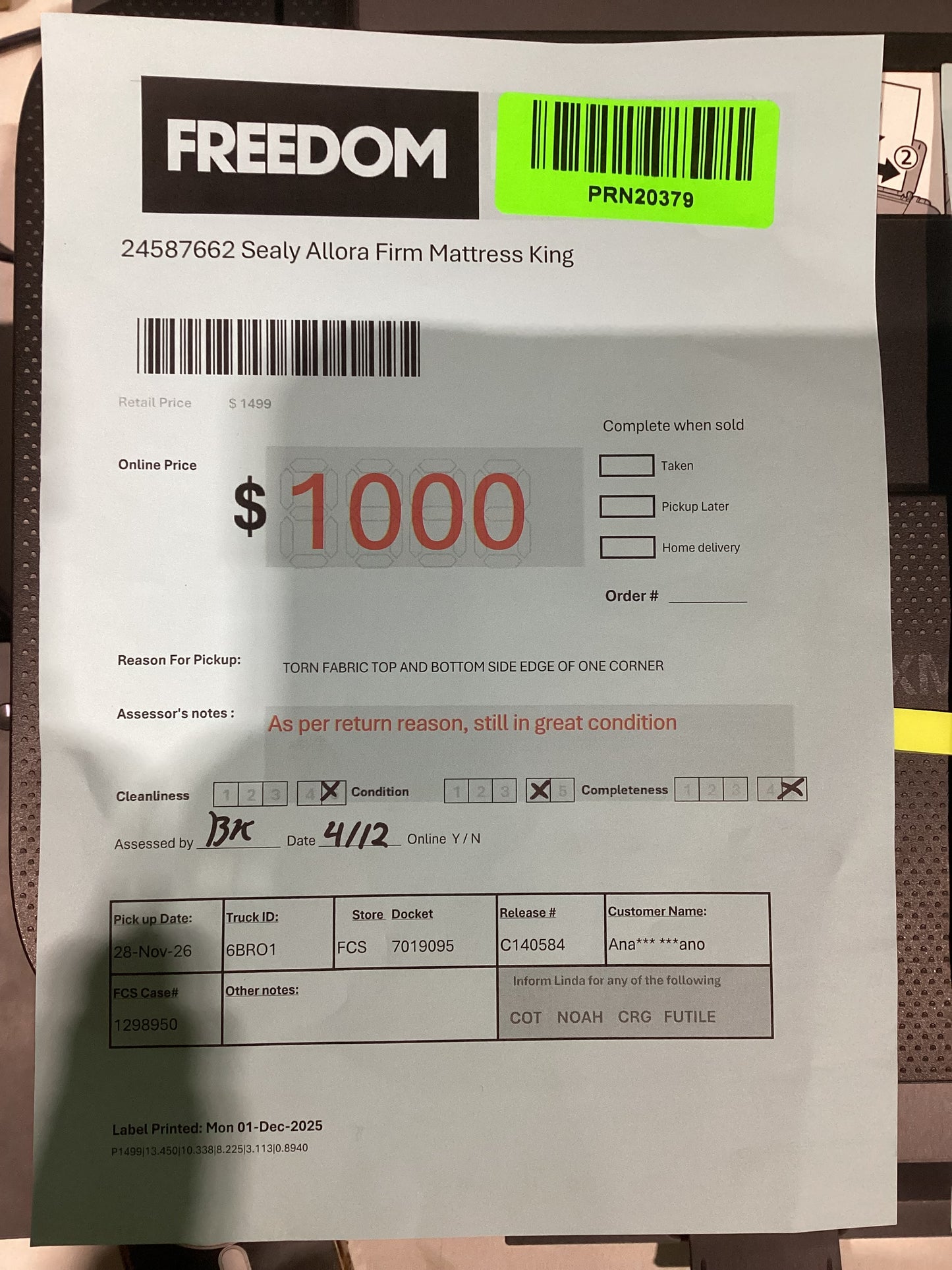 NSW PRN20379 Seally Allora Firm Mattress King