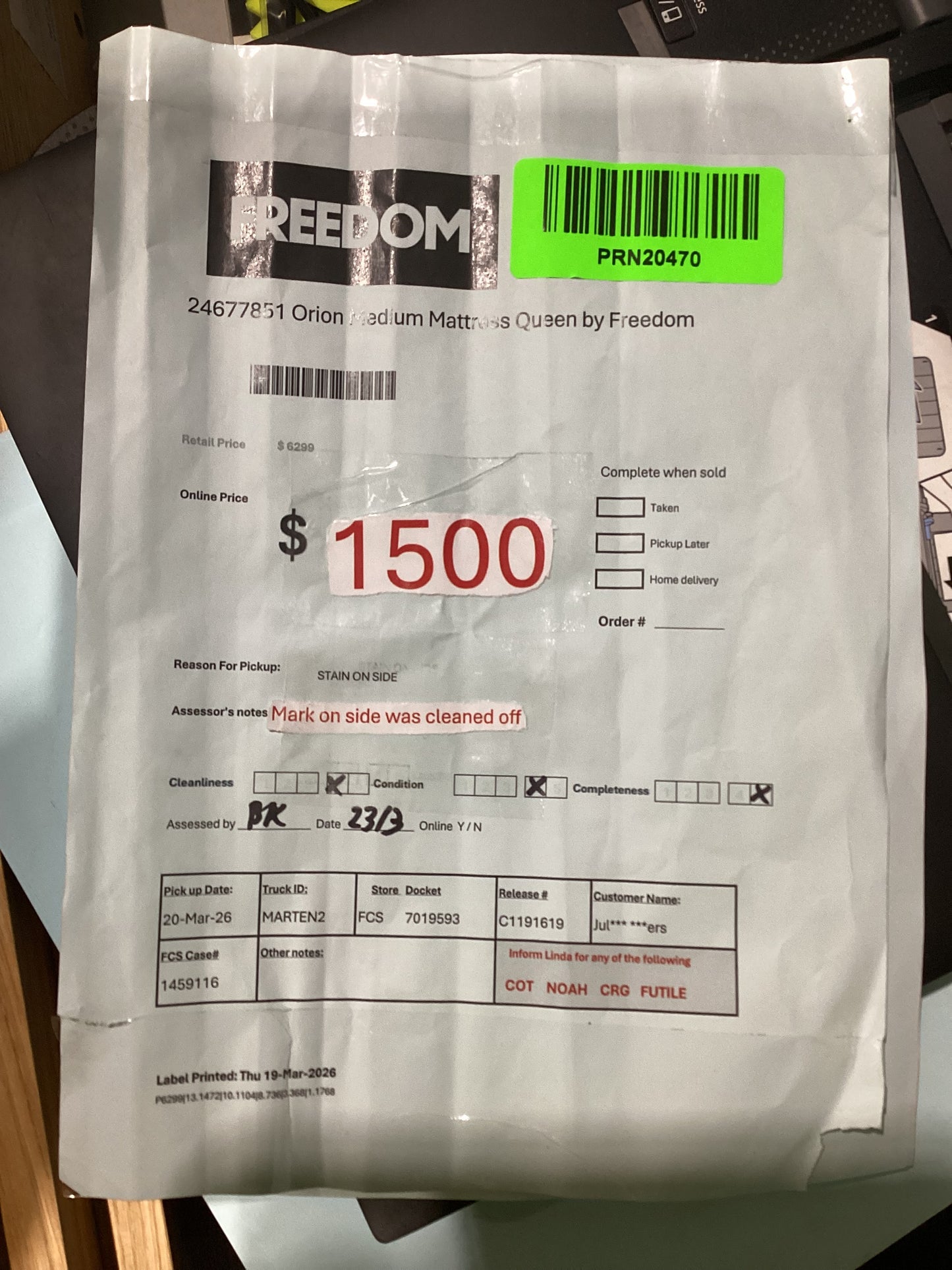 NSW PRN20470 Orion Medium Mattress Queen By Freedom