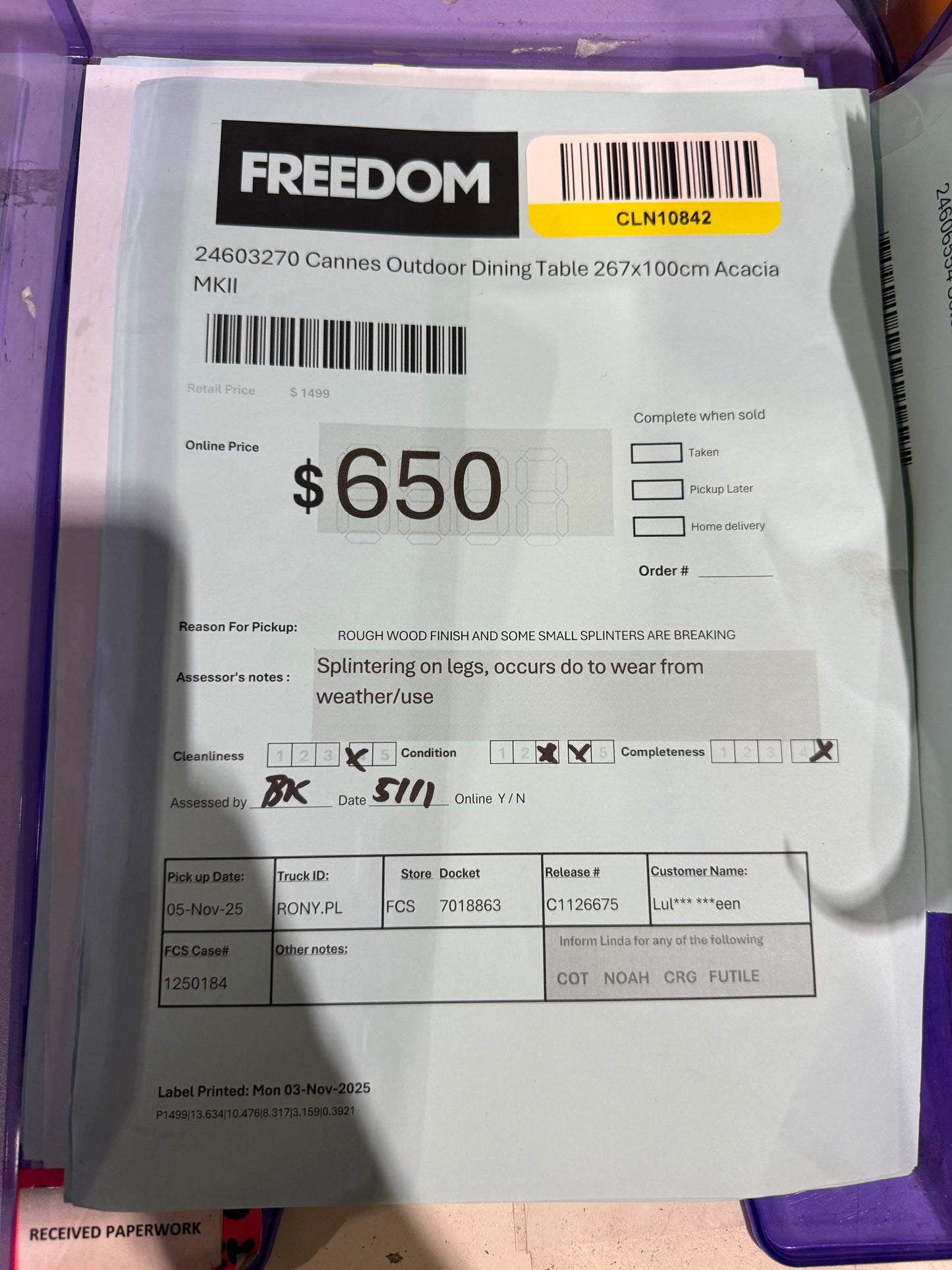 NSW CLN10842 Cannes Outdoor Dining Table 267x100cm Acacia MKII