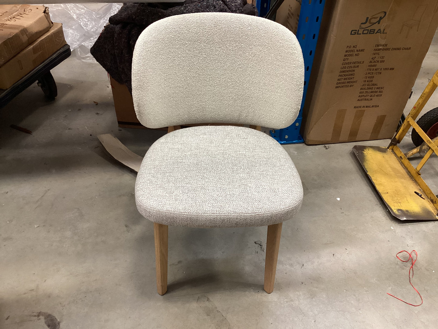 QLD QRS22700 Gomez Dining Chair - Oak Frame Oat