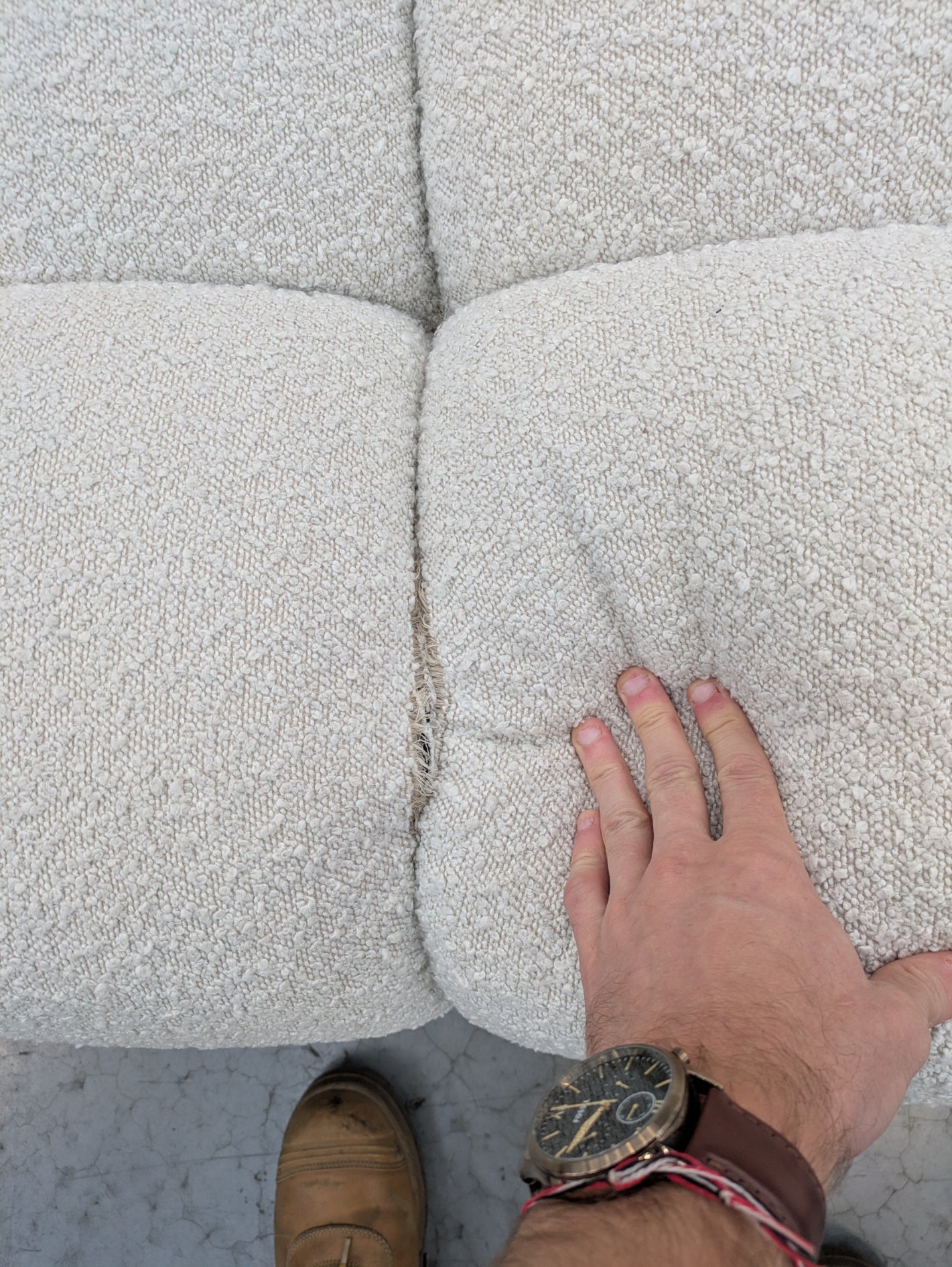 VICDC CLV20216 Aero Sofa 3S Jacquard Boucle Cream