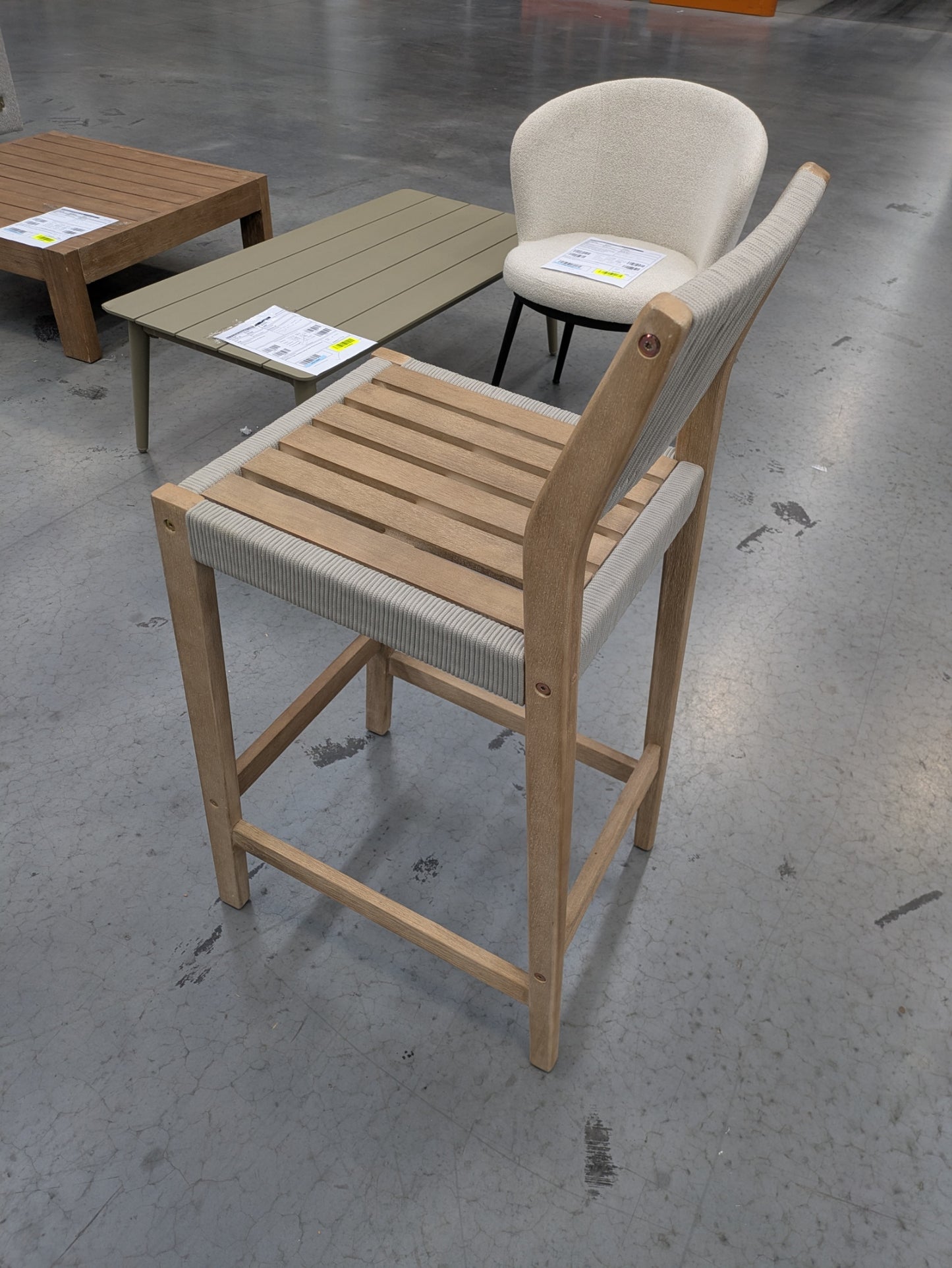 VICDC CLV20229 Le Vent Outdoor Bar Stool - Armless Acacia Natural