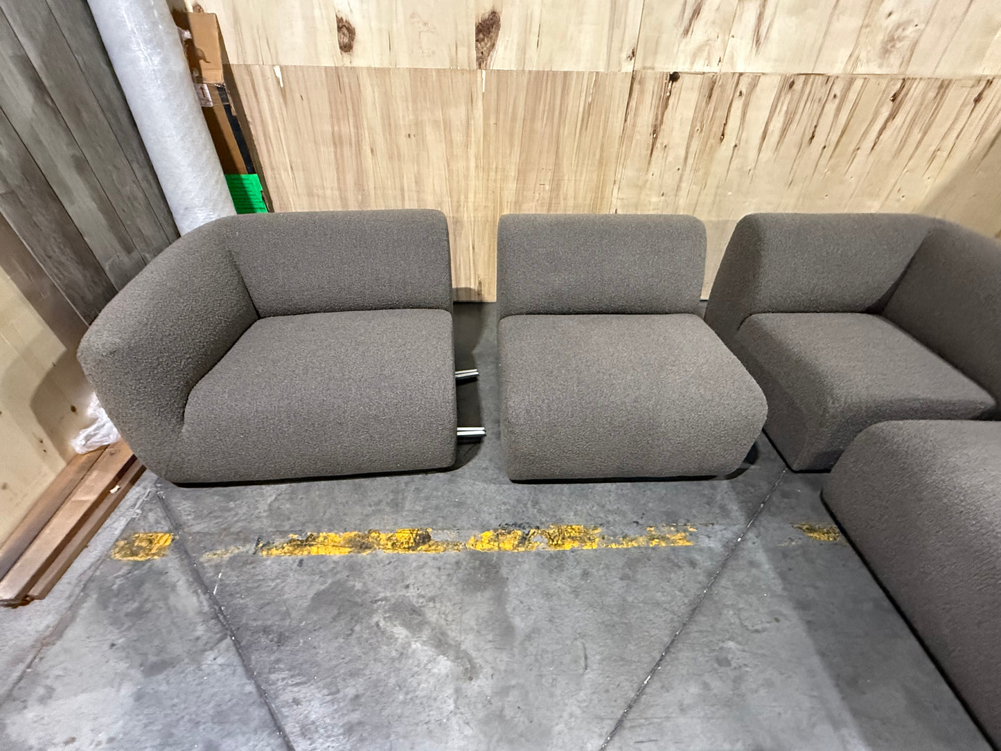 NSW MT24558 Zepplyn Modular 1s RAF+2 Armless 1s+Corner+ 1s LAF Jacquard Bocule Coffee