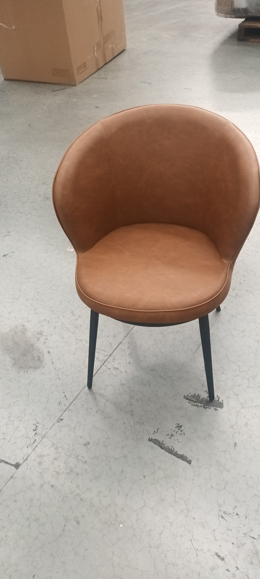 VICDC CLV20122 Selena Carver Chair Vegan Leather Tan