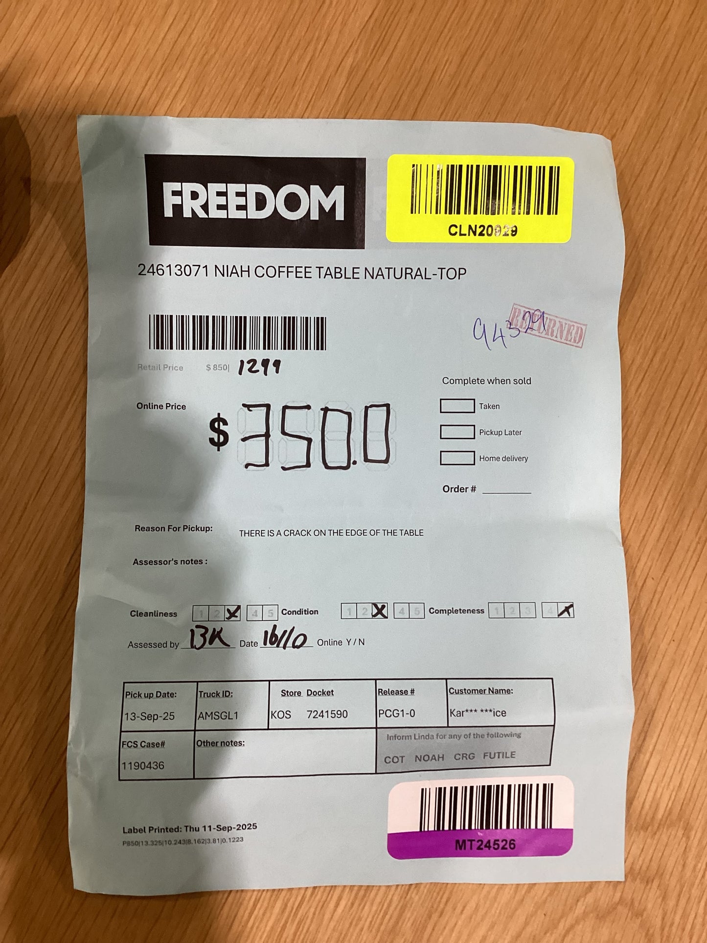 NSW MT24526 Niah Coffee Table Natural