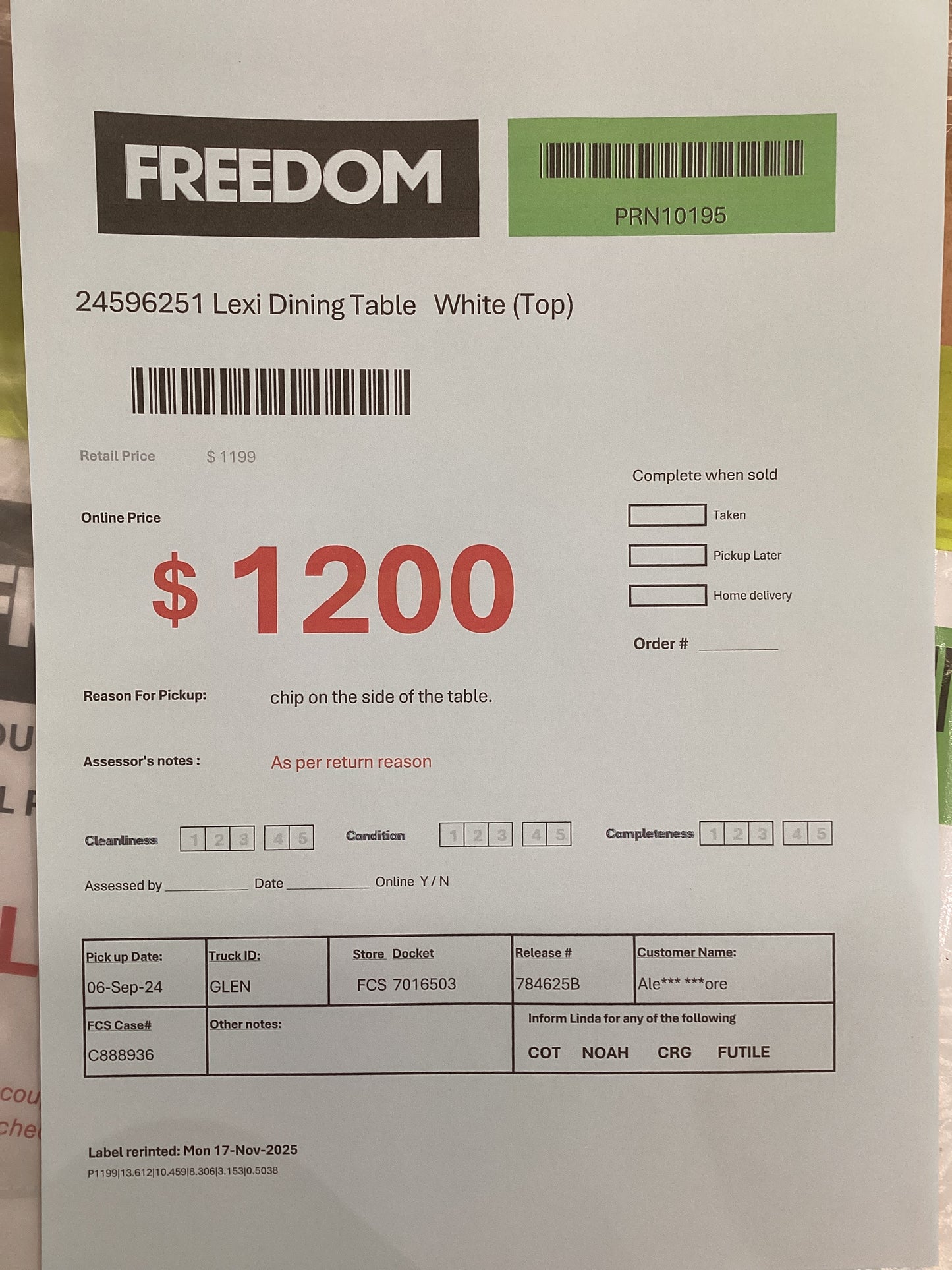 NSW MT24551 Lexi Dining Table White