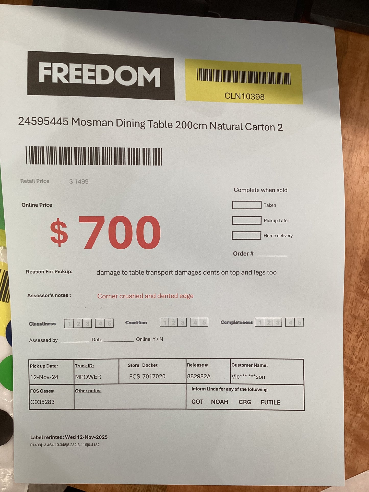 NSW MT24545 Mosman Dining Table 200cm