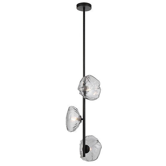 NSW DSV26133 DSV Zecca Ceiling Pendant 3 Light Vertical Black and Smoke