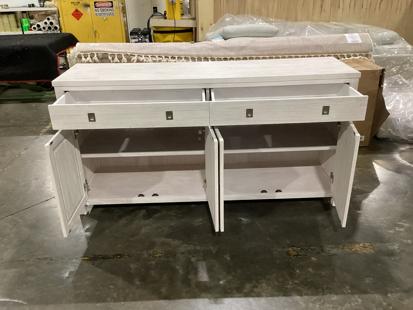 NSW PRN20284 Cancun Buffet 4 Door 2 Drawer White Wash