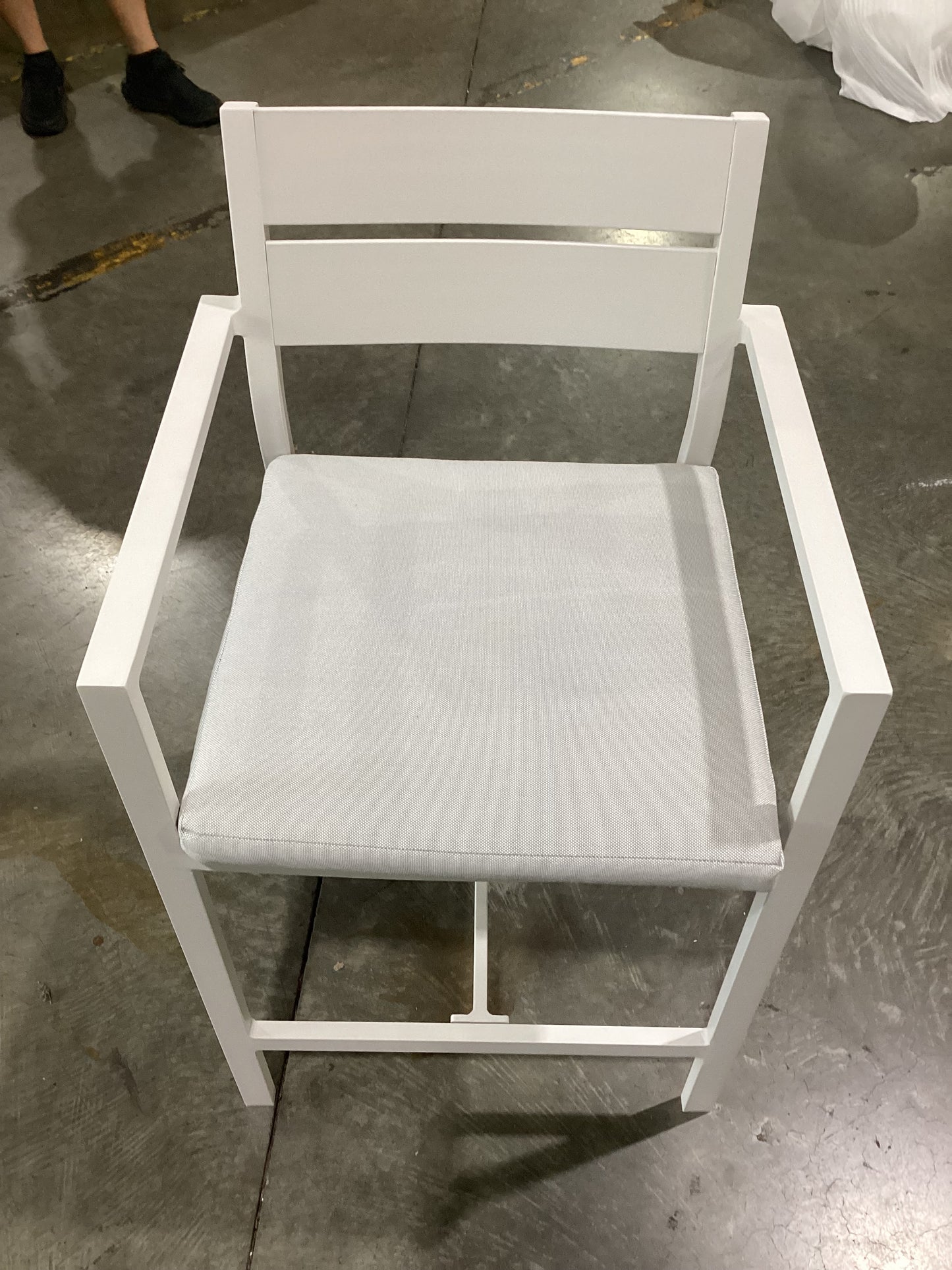 NSW CLN11545 Ataman Outdoor Bar Stool aluminium Off White