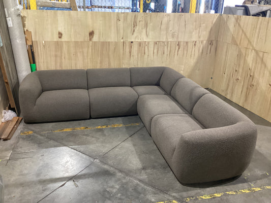 NSW MT24558 Zepplyn Modular 1s RAF+2 Armless 1s+Corner+ 1s LAF Jacquard Bocule Coffee