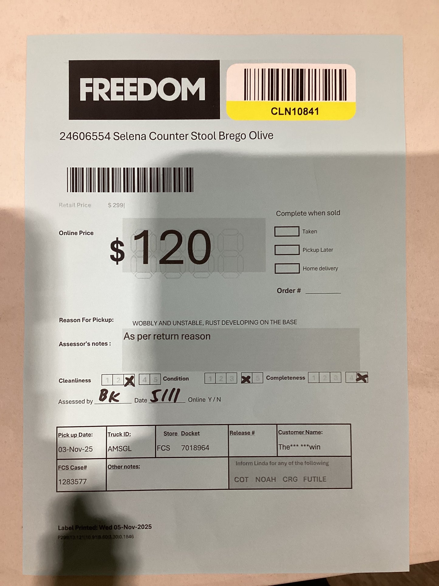 NSW CLN10841 Selena Counter Stool Brego Olive