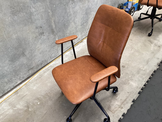 QLD QRS23377 Oren Office Chair  PU Vintage Tan