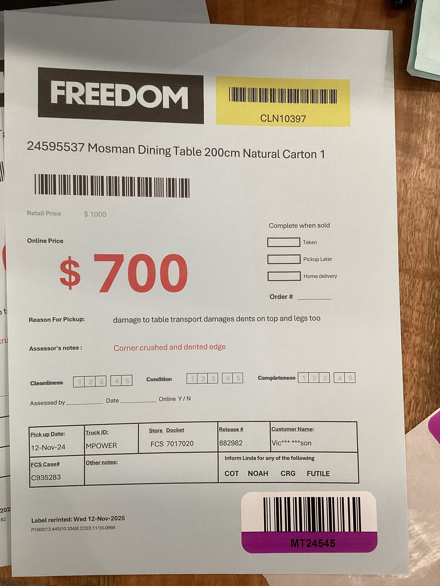 NSW MT24545 Mosman Dining Table 200cm