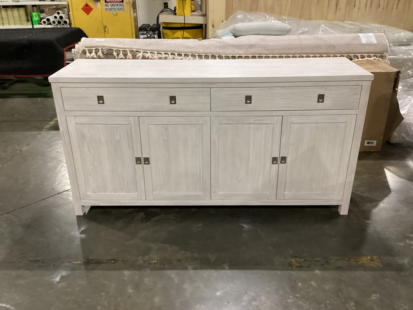NSW PRN20284 Cancun Buffet 4 Door 2 Drawer White Wash
