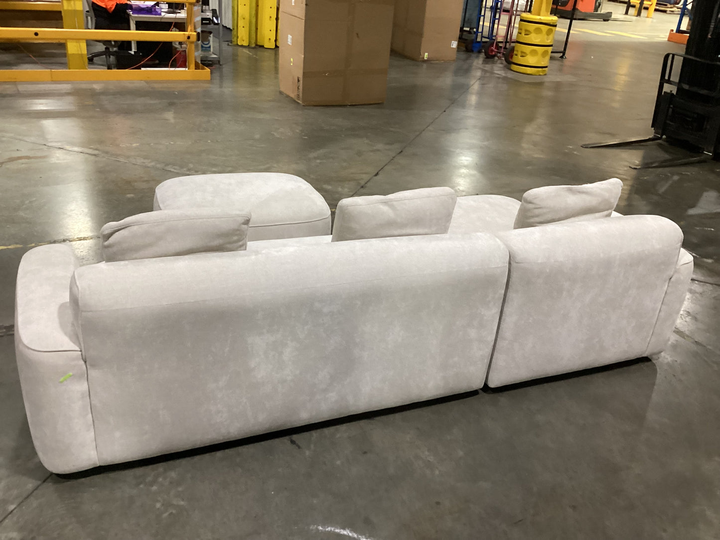 NSW MT24521 Apartment Modular Sofa 2.5S RAF + LAF Chaise + Ottoman Glamour Natural