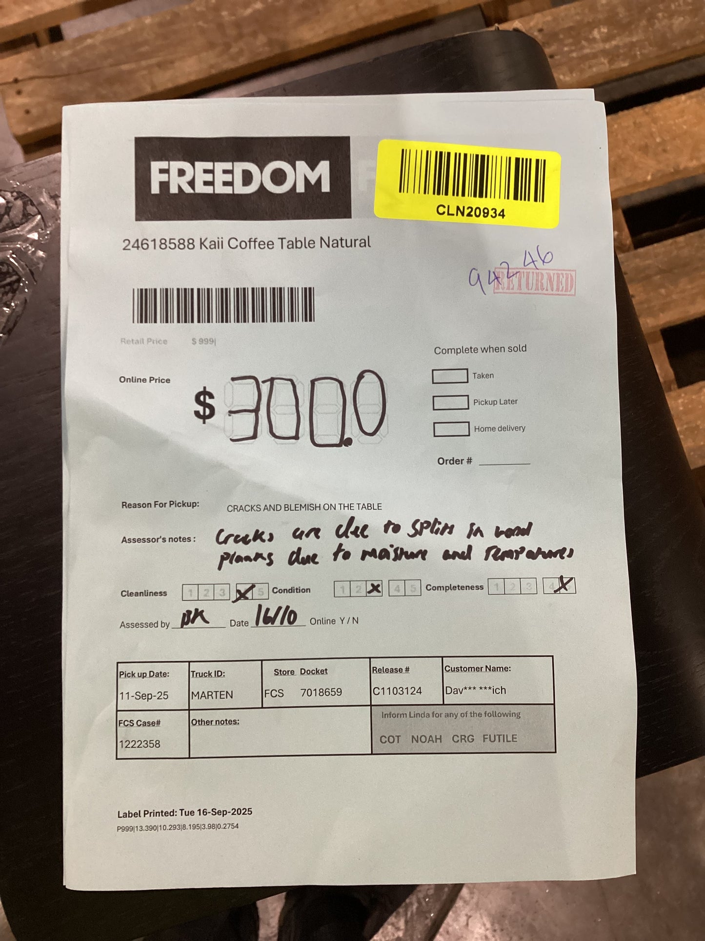 NSW CLN20934 Kaii Coffee Table Natural