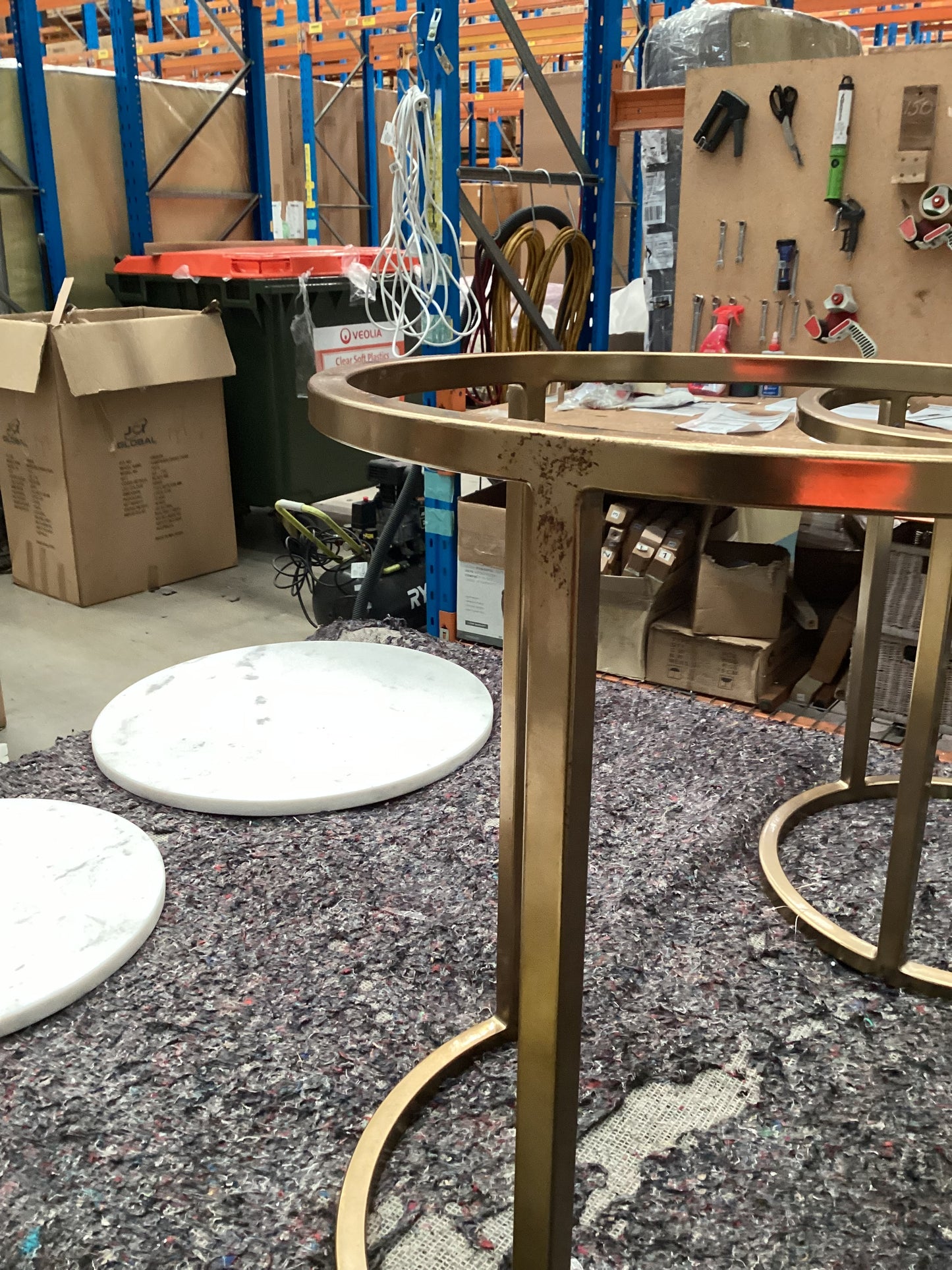 QLD QRS22774 Siena Nest of 2 Side Table   Marble / Go