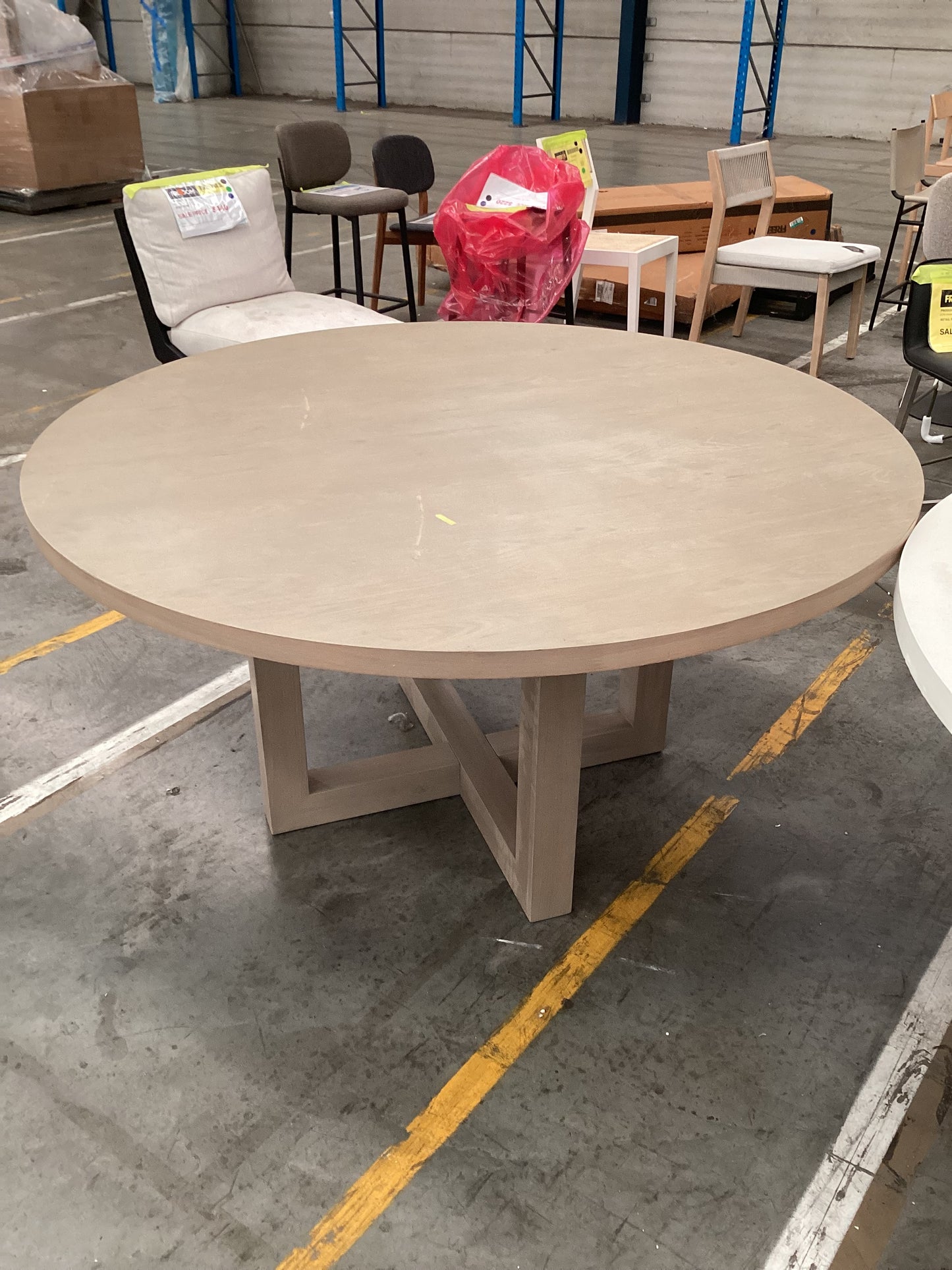 NSW MT24553 Cove II Dining Table 150cm Dia Washed Ash