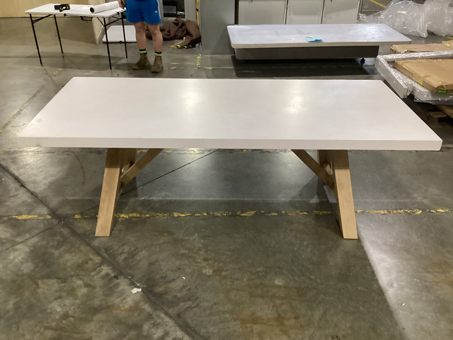 NSW CLN10780 Havelock Dining Table 230cm Concrete White