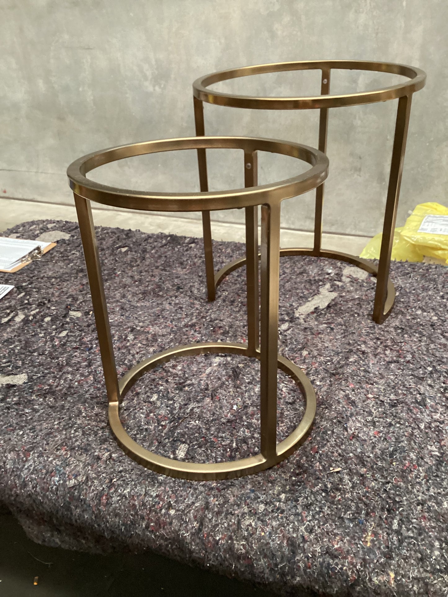 QLD QRS22774 Siena Nest of 2 Side Table   Marble / Go