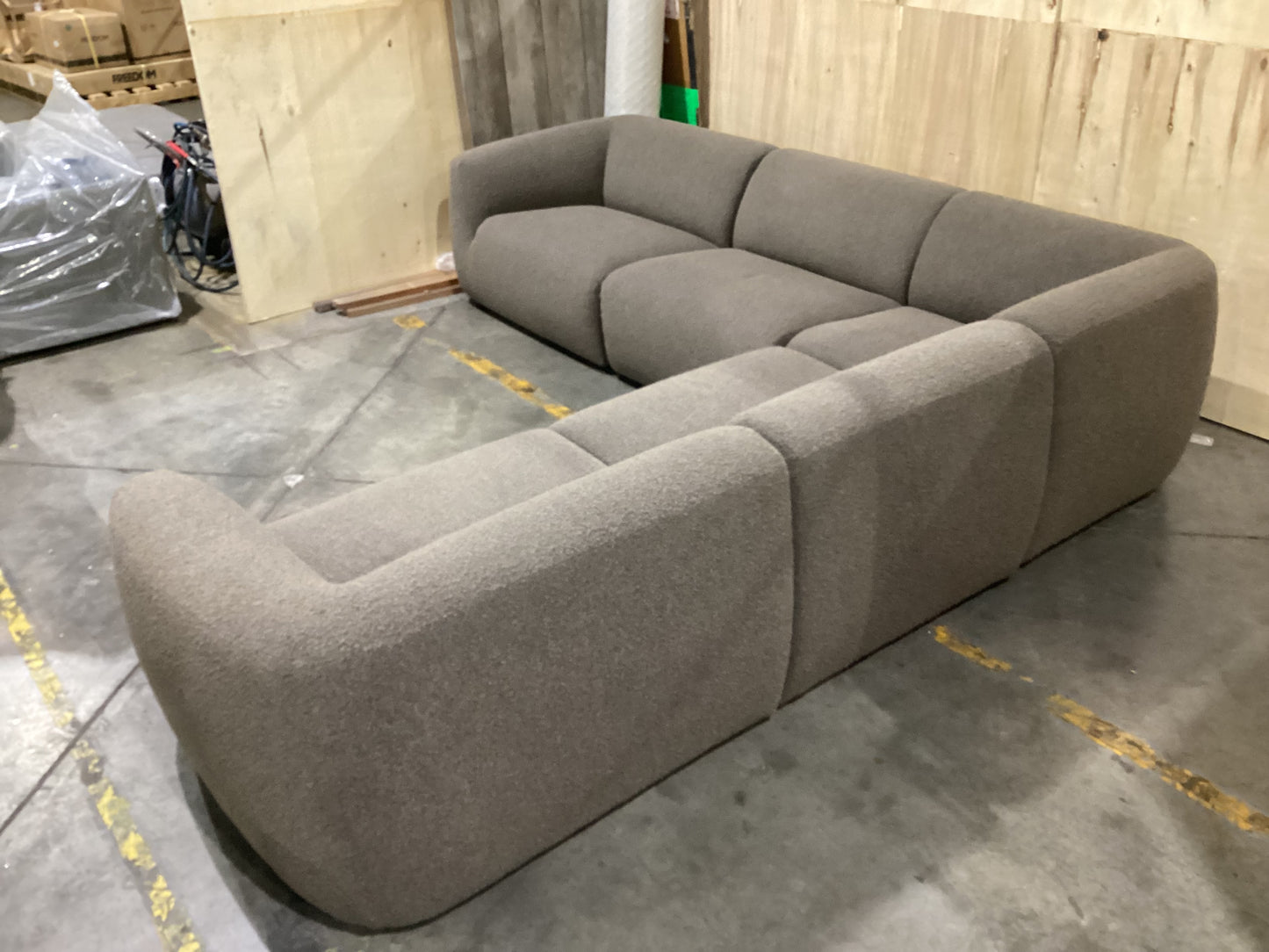 NSW MT24558 Zepplyn Modular 1s RAF+2 Armless 1s+Corner+ 1s LAF Jacquard Bocule Coffee