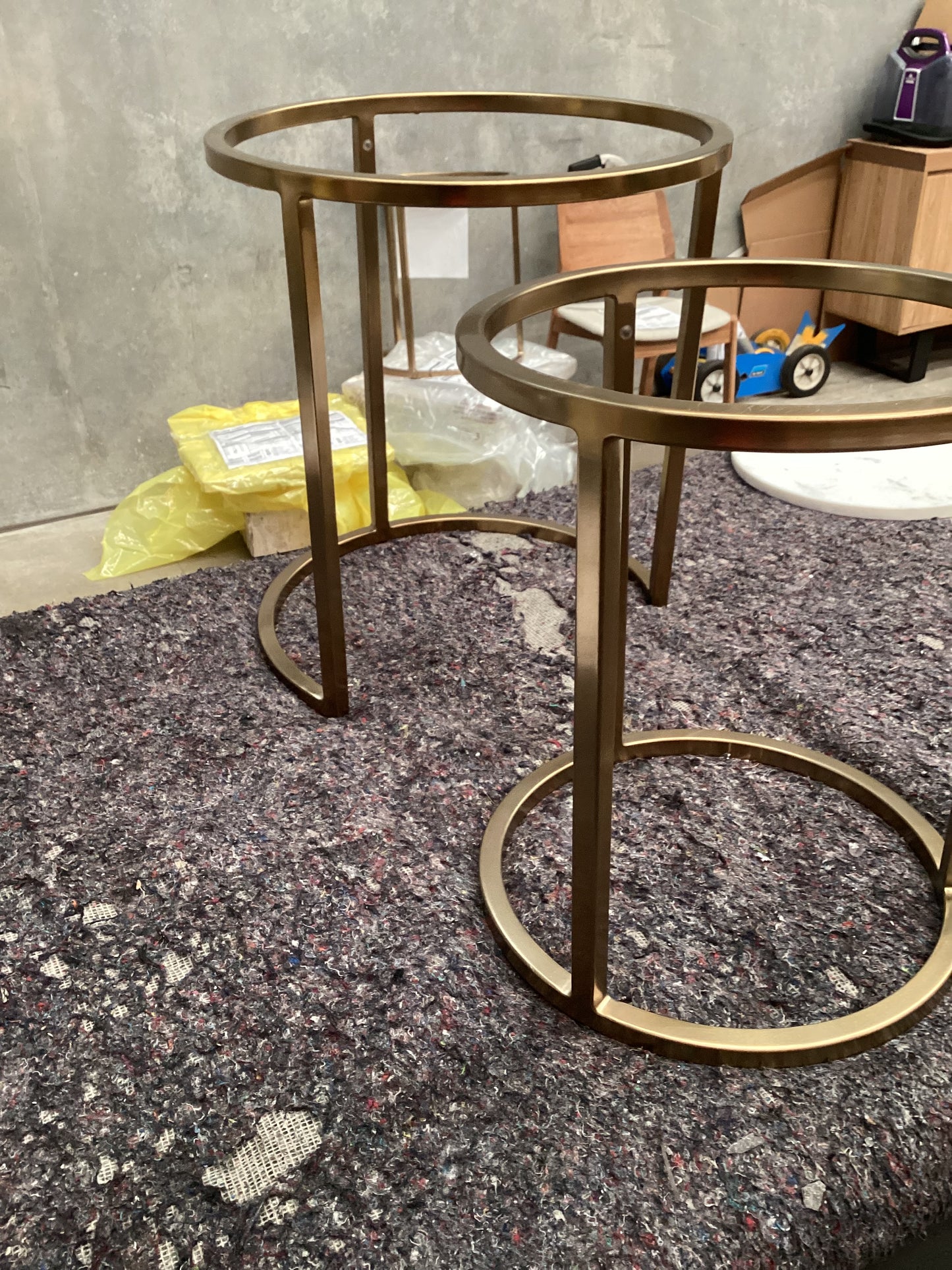 QLD QRS22774 Siena Nest of 2 Side Table   Marble / Go