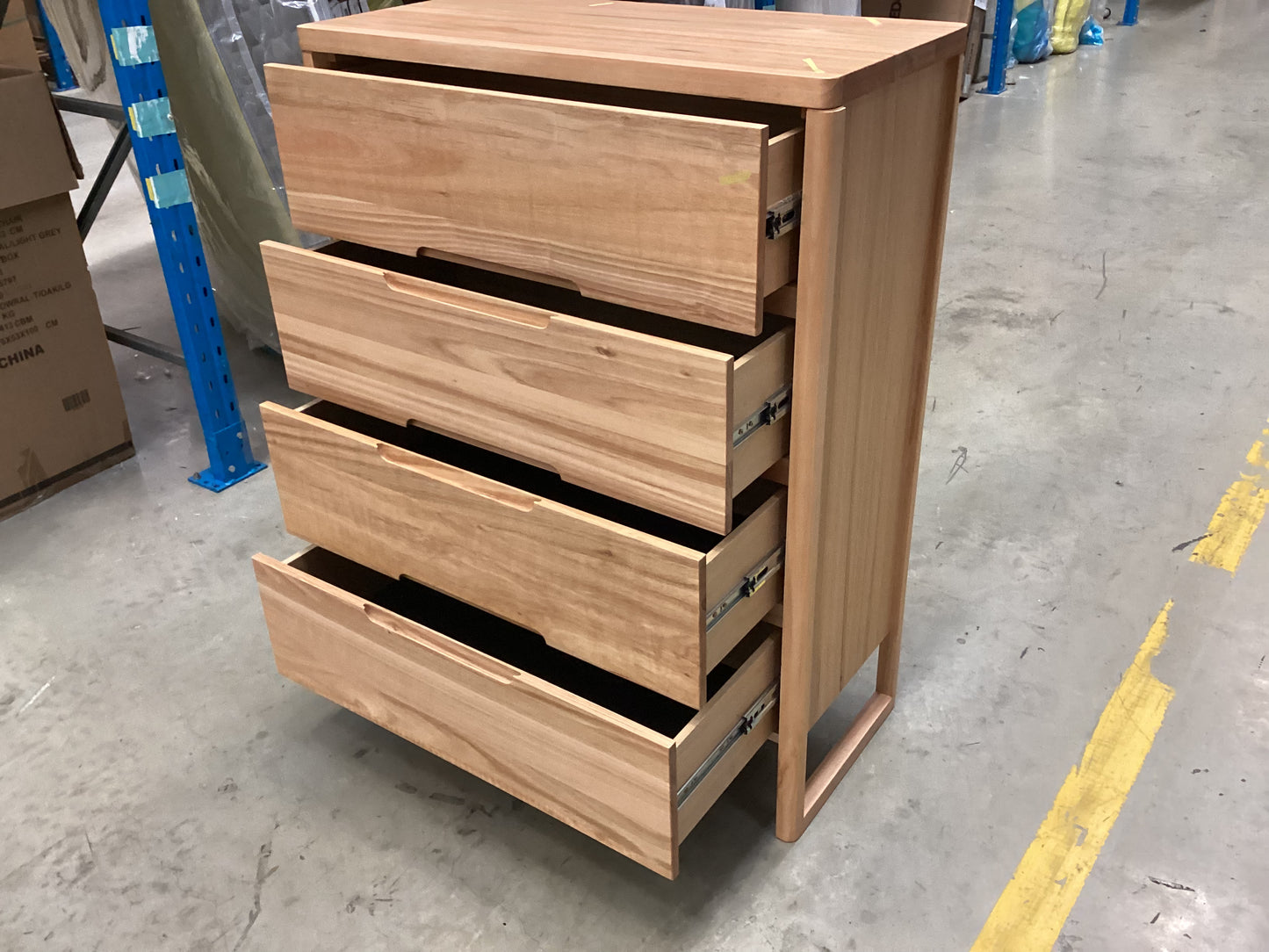 QLD QRS23058 Klara Tallboy 4 Drawer  Natural