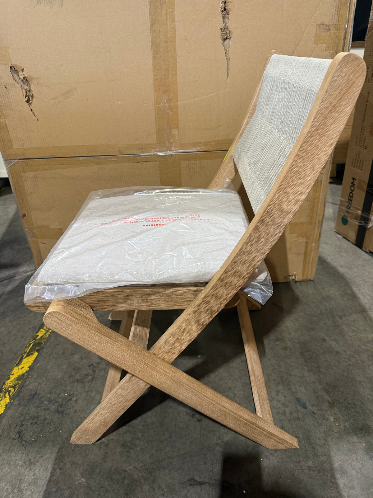 NSW CLN21003 Marlo Outdoor Bistro Folding Chair Natural Set of 2